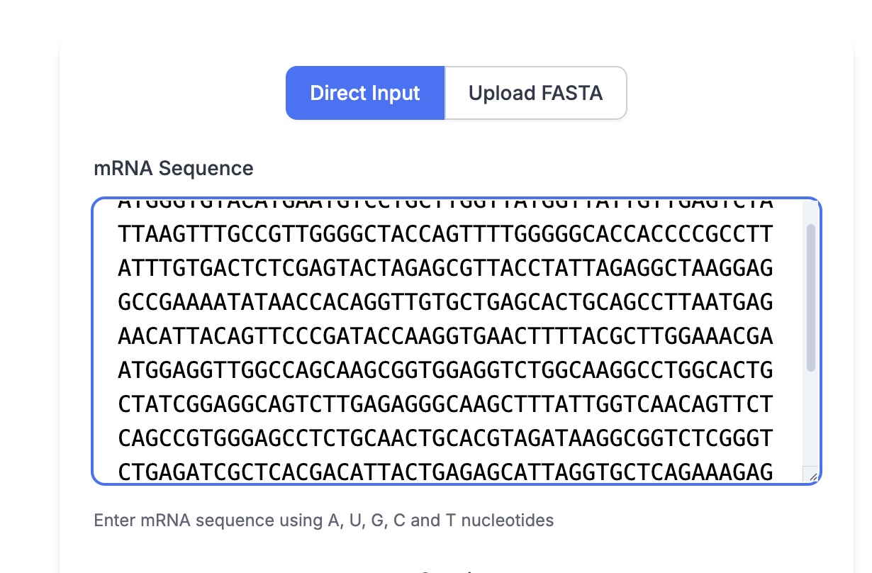 Step 1: Input Your RNA Sequence